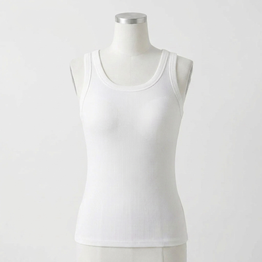 Avouria's Ribbed Cotton Built-In Bra Tank