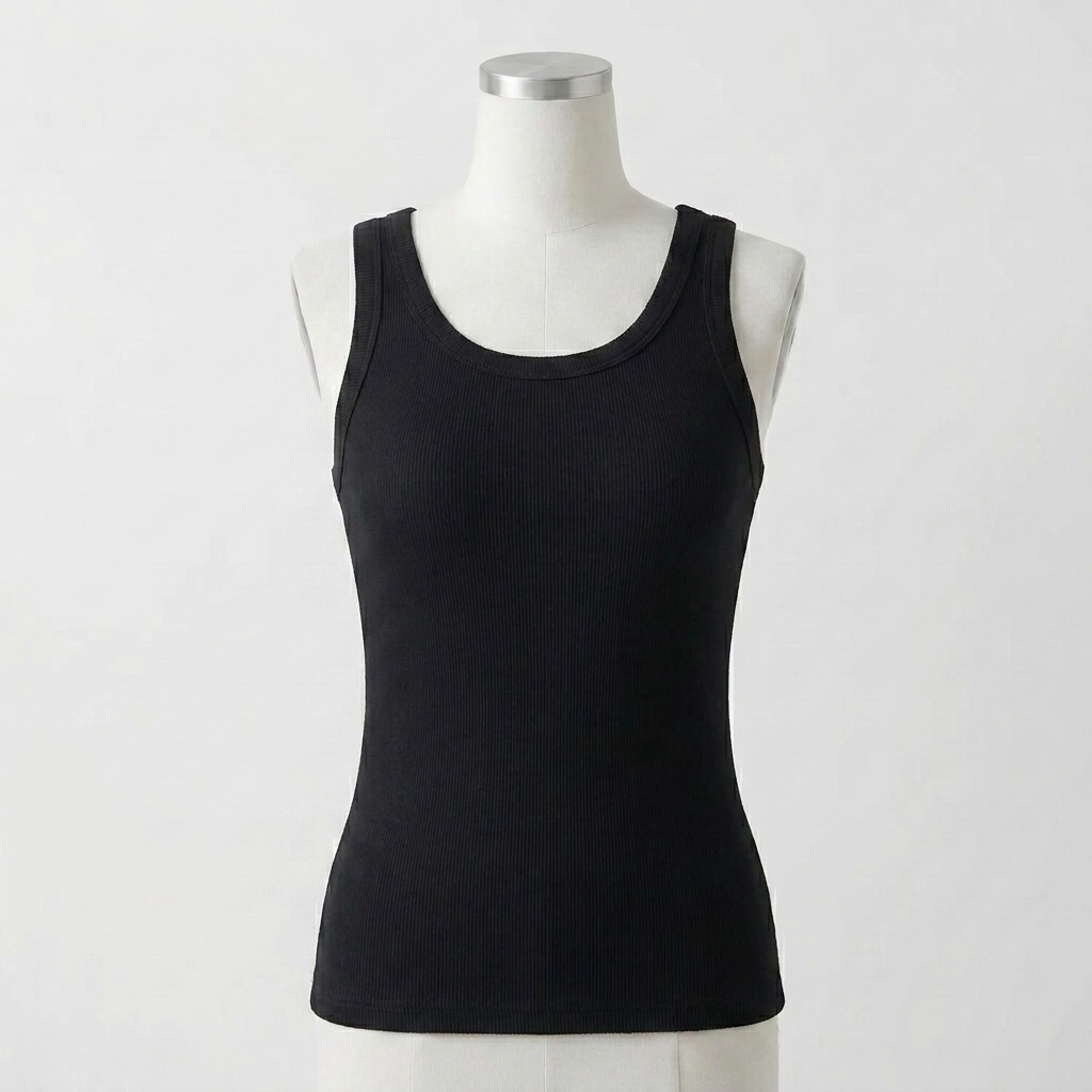 Avouria's Ribbed Cotton Built-In Bra Tank