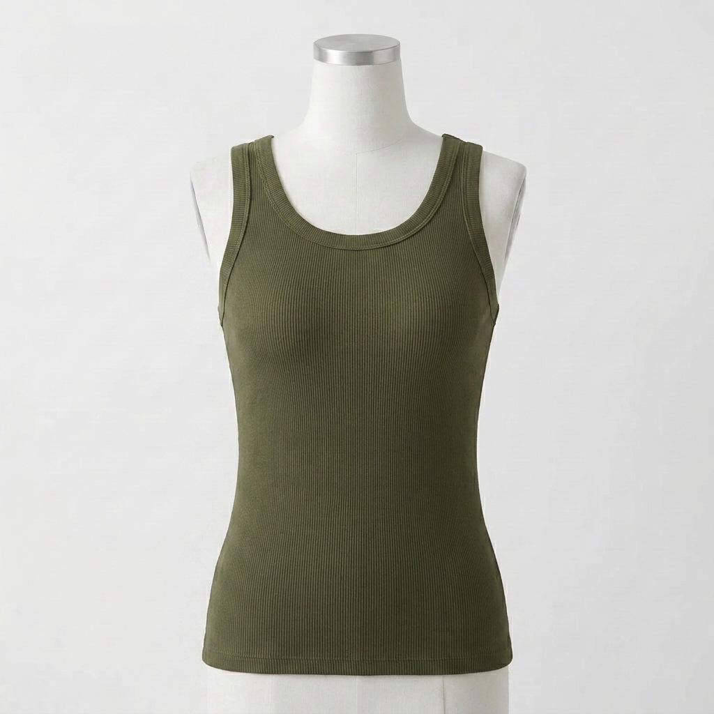 Avouria's Ribbed Cotton Built-In Bra Tank