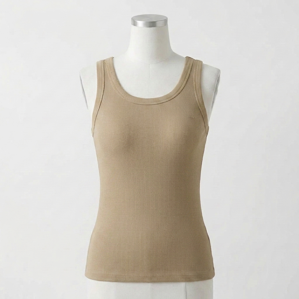 Avouria's Ribbed Cotton Built-In Bra Tank
