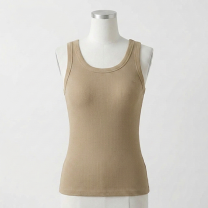 Avouria's Ribbed Cotton Built-In Bra Tank
